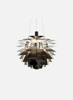 PH Kongle taklampe fra Louis Poulsen i sort, lys på