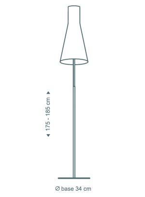 Secto 4210 gulvlampe H185 fra Secto Design i hvit med skjerm av mørk tre, lys på