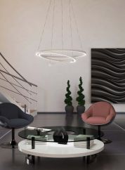 Smarthus - Lobinero-z taklampe over et salongbord i en stue