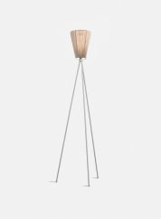 Oslo Wood gulvlampe H165 - lysegrå/beige