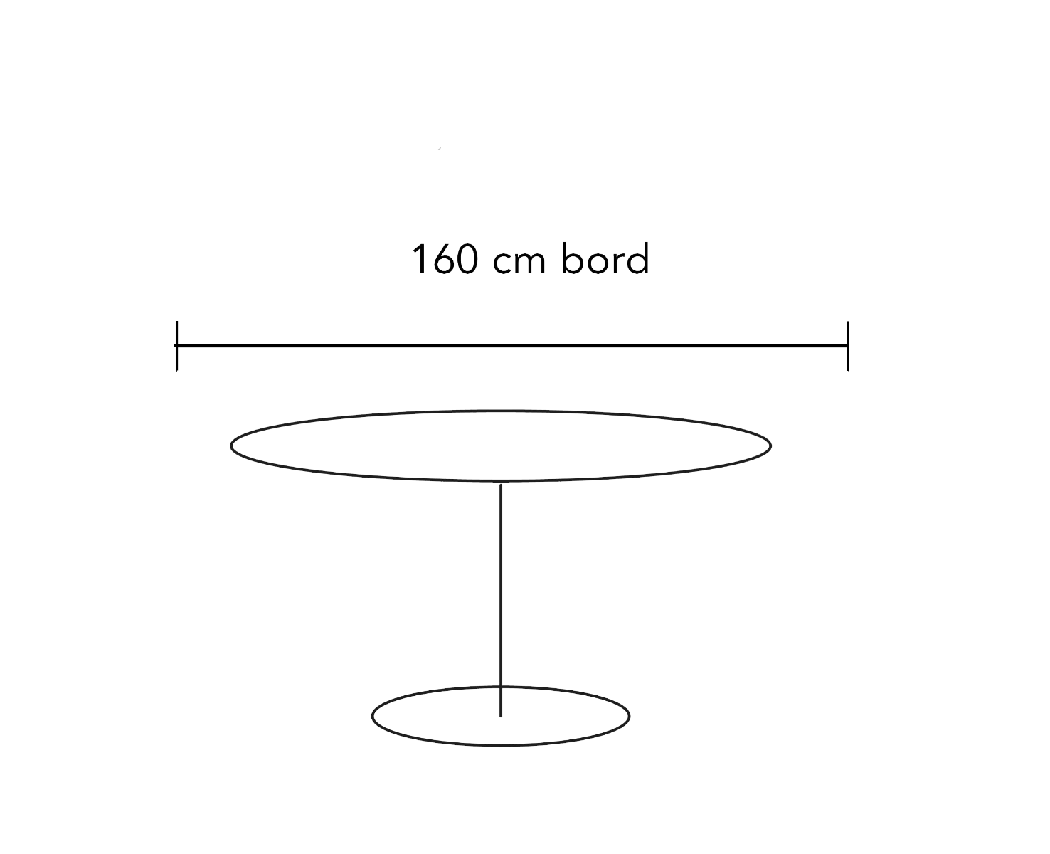 Lampe over rundt bord 160 cm i diameter