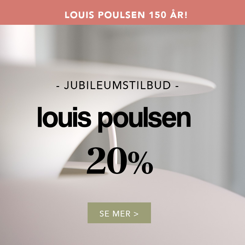 -20% rabatt på alle lamper fra Louis Poulsen! Se tilbudet her